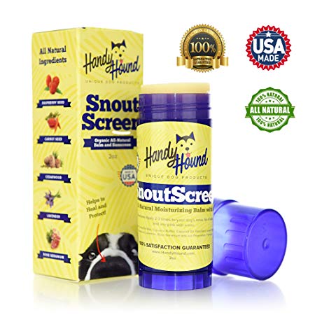 Handy Hound SnoutScreen | Nose Butter | Nose Balm | Moisturizing All Natural Sunscreen Heals Dry, Chapped, Cracked, and Crusty Dog Noses and Protects From Sun and Insects, 2 Oz