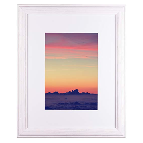 Craig Frames Wiltshire 236 Simple Hardwood Picture Single White Mat, Displays a 12 x 18 Inch Print 16 x 22 Inch Without