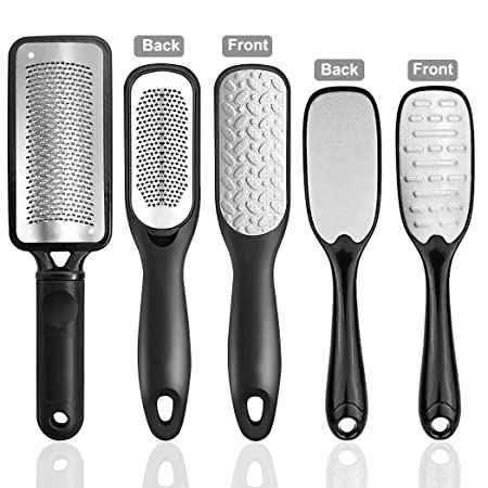 Foot File, 3 Sets of Professional Pedicure Foot File Callus Remover Kit, Double-Sided Stainless Steel Dead Skin Remover for Men and Women, Both On Dry and Wet Feet