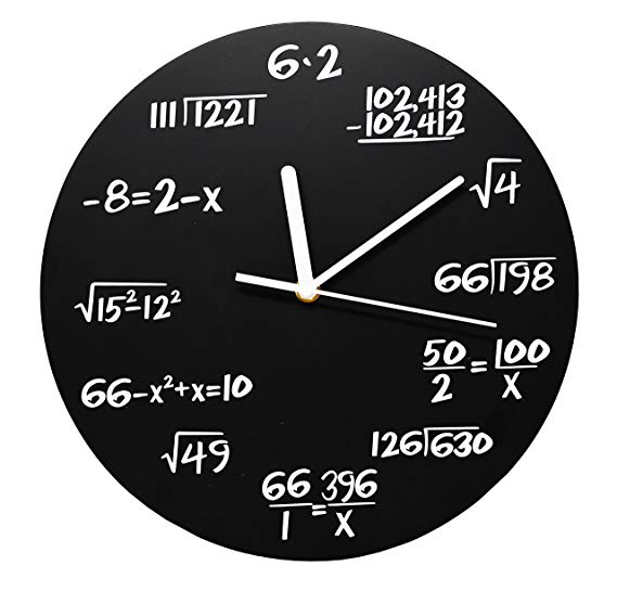 ARAD Black Mathematical Equations Wall Clock