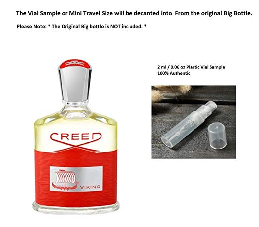 Creed Viking EDP 100% Authentic 2 ml / 0.06 oz Plastic Vial Sample mini Travel Size