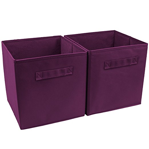 Sorbus® Foldable Storage Cube Basket Bin (2 Pack, Purple)