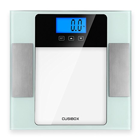 Body Fat Scale, CUSIBOX Digital Bathroom Scale Body Fat Scale Analyzer with Step-on Technology, 180kg/400lb, Measures Fat, Water, BMI, Muscle and Bone Mass, Calorie and Weight, 10 Users Memory Mode