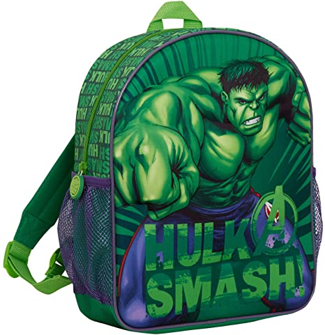 Boys 3D Incredible Hulk Backpack Kids Marvel Avengers School Lunch Travel Rucksack Bag