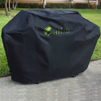 CALISH Barbecue Cover Heavy Duty Waterproof Breathable Oxford fabric Extra Large 170cm (Black)