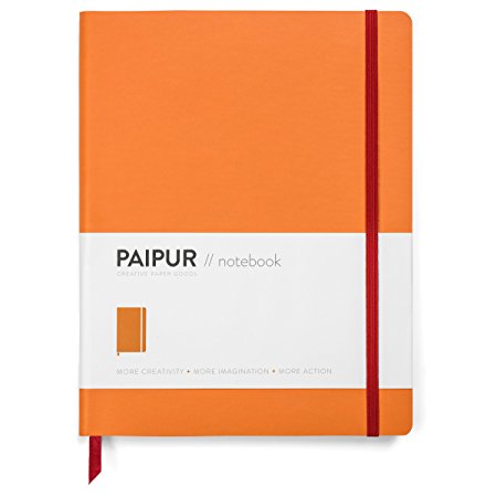 Premium Notebook by PAIPUR - Thick Luxe Paper - Large 9.75" x 7.5" - Dotted Grid and Ruled Journal - Best Gift - for All Pens with No Bleed - Classic Style Softcover in 4 Colors