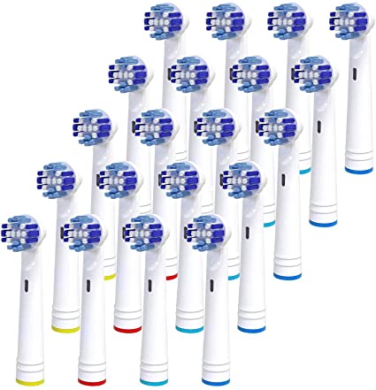 Replacement Brush Heads Compatible with Oral B Braun- Pack of 20 Professional Electric Toothbrush Heads- Precise Refills for Oral-b 7000, Clean, Pro 1000, 9600, 500, 3000, 8000, Vitality Plus!