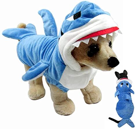 Gimilife Dog Costume, Dog Halloween Costumes Funny Dog Cat Shark Costumes Christmas Cosplay Dress Pet Pajamas Clothes Hoodie Coat Puppy Winter Coat for Small Medium Large Dogs and Cats