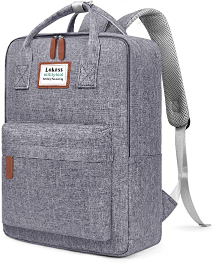 SOCKO Laptop Backpack for Women Men Stylish College Backpack School Bag Lightweight Bookbag Travel Work Carry On Backpack Casual Daypack Rucksack Computer Bag Fits up to 15.6 Inch Laptop, Gray