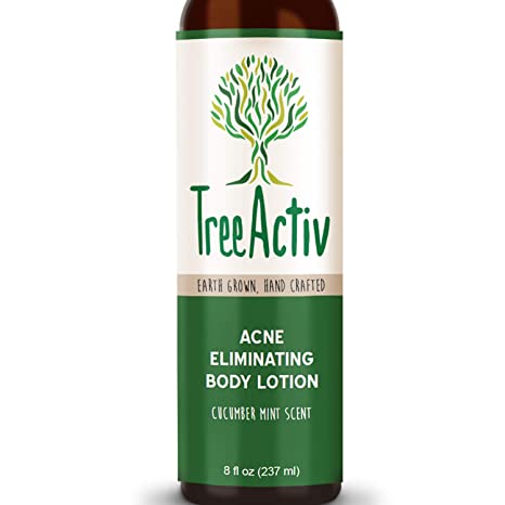 TreeActiv Acne Eliminating Body Lotion 8 fl oz, Clears Body, Back, Butt and Shoulder Acne, Anti-Acne Moisturizer, Prevents Future Breakouts, Cucumber Mint Scent