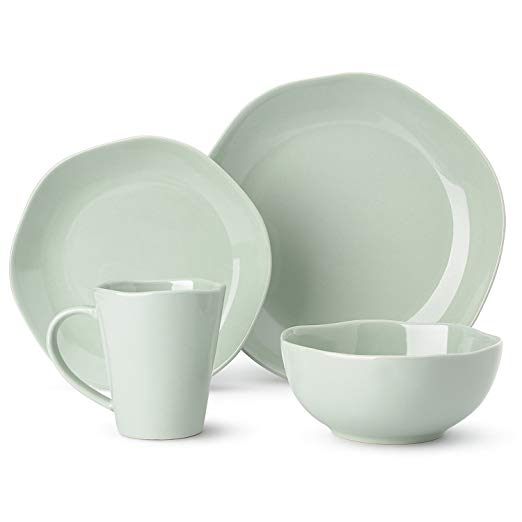 Dishes Dinnerware Set Irregular Glaze Dishware Set，Tableware Set One Set Service for One Person，Grey Blue