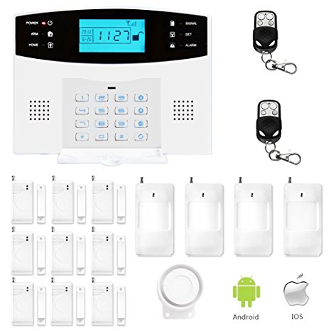 ERAY GSM Wireless Home Security Alarm Systems, Support IOS/ Android APP, Auto Dial, SMS, Intercom and English Voice