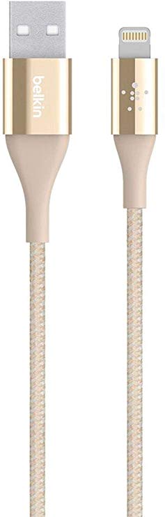 Belkin MIXIT Duratek Unbreakable Kevlar Lightning to USB 2.0 A Charge & Sync Cable for iPhone, iPads & iPods, 4 Feet (Gold)