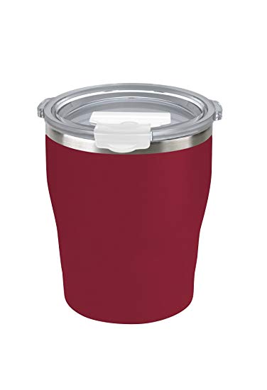 Tahoe Trails 10 oz Stainless Steel Tumbler Vacuum Insulated Double Wall Travel Cup with Lid,Crimson Red