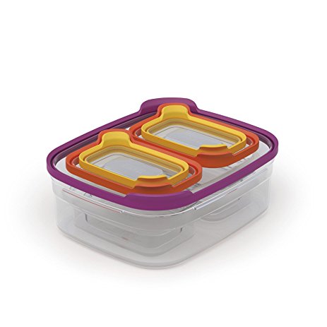 Joseph Joseph 40069 Nest Storage Plastic Food Storage Containers Set with Lids Airtight Microwave Safe, 10-piece