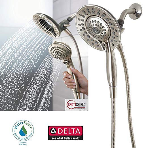 Delta In2ition 5-Function Handheld Dual Shower Head 2-in-1, Brushed Nickel