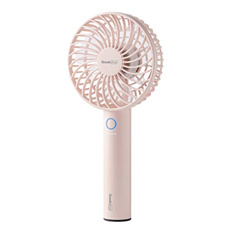 Geek Aire Rechargeable Mini Personal Handheld Fan, with USB Rechargeable Lithium-ion Battery, 5 Speed Settings, Cordless,Electric Fan for Household Office Traveling Outdoor, Sakura Pink