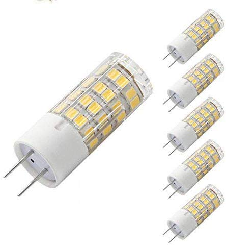 Bqhy LED G8 Bulb Dimmable 4W 110V Warm White 3000K JCD G8 Base Bi-pin 40W Equivalent Halogen Replacement Bulb for Under Counter Kitchen Lighting (Pack-5)
