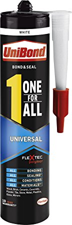 UniBond One For All Universal Adhesive & Sealant / Strong Adhesion All-Purpose Glue Solvent Free / Bond, Seal, Mount, Fill / 1x 290g