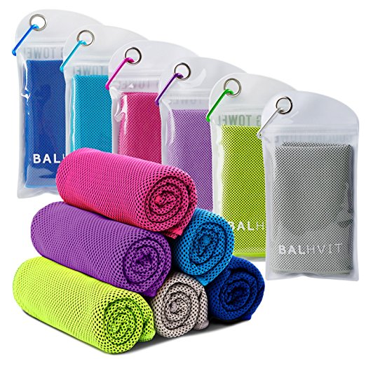 Balhvit Cooling Towel, 40"x12" Ice Towel, Microfibre Towel For Instant Cooling Relief, Cool Cold Towel for Yoga Beach Golf Travel Gym Sports Swimming Camping as Cooling Neck, Headband, Bandana