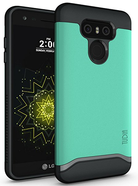 LG G6 Case, TUDIA Slim-Fit HEAVY DUTY [MERGE] EXTREME Protection / Rugged but Slim Dual Layer Case for LG G6 (Mint)