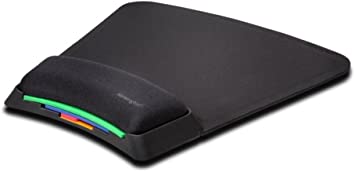 Kensington Mouse Mat with Adjustable Wrist Rest - Ergonomic SmartFit, anti-slip mouse mat with wrist support for comfort when using computer or laptop with laser & optical mice - Black (K55793EU)