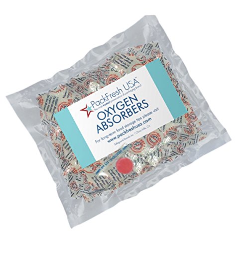 PackFreshUSA 100cc Oxygen Absorbers - Package of 25 with PackFreshUSA LTFS Guide