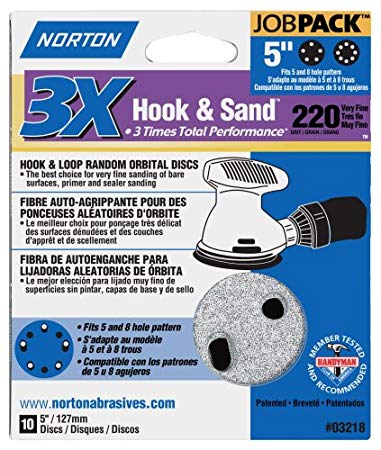 Norton ProSand MULTI-AIR 5" Multi-Hole Pattern Hook & Sand Disc, 80 grit, 220 pack