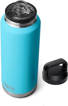 YETI Rambler 46 oz Bottle, Vacuum Insulated, Stainless Steel with Chug Cap, Reef Blue