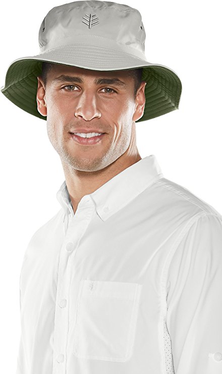 Coolibar UPF 50  Men's Reversible Bucket Hat - Sun Protective