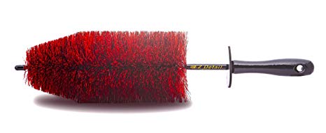 EZ Detail Brush Big - Red - Wheel Rim Cleaner for Cars, Bike, Trucks, Motorcycle, and Other Vehicles. Non-Scratch Auto Detailing Tool, Easily reaches Nook and Crannies
