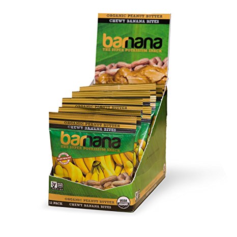 Barnana Organic Chewy Banana Bites, Peanut Butter, 1.4 Ounce, 12 Count
