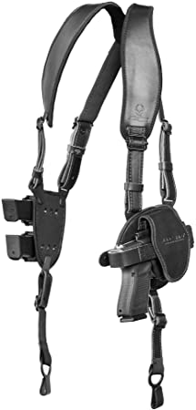 Alien Gear ShapeShift Shoulder Holster (Black Leather) for Concealed or Open Carry - Custom Fit to Your Gun (Select Pistol Size) - Right or Left Hand - Made in The USA