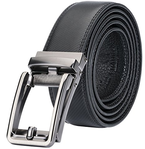 Ratchet Click Dress Belt for Men–Comfort Genuine Leather Belt with Automatic Buckle