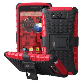 Motorola DROID MAXX / DROID ULTRA XT1080 XT1080M Case - Armatus Gear (TM) Heavy Duty Rugged Hybrid Armor Case Shockproof Tough Cover Protector Dual Layer TPU   Rubberized PC with Kickstand For Motorola DROID MAXX / DROID ULTRA XT1080 XT1080M - Black/Red