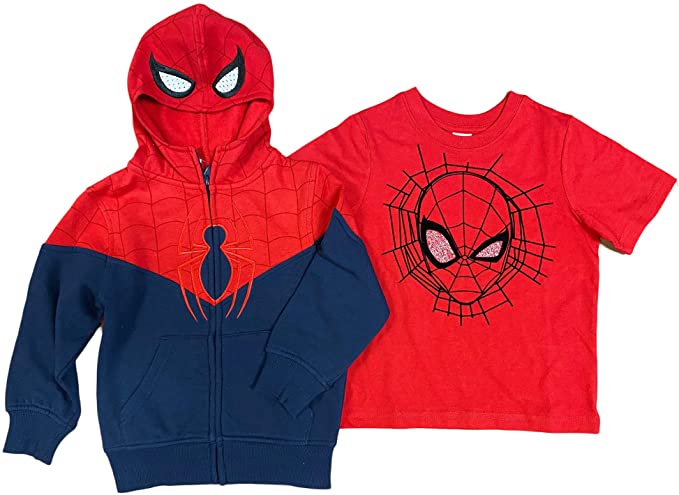 Spider-Man Little Boys Fleece Hoodie with Tee