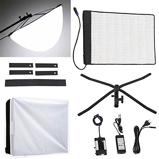 Fomito RX-18T Foldable Roll-Flex LED Light Kit 5600k   RX-18OB Extended Softbox Diffuser   RX-18SB Standard Diffusor