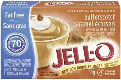 Jello Sugar Free & Fat Free Instant Butterscotch Pudding 6 x 40g Packages