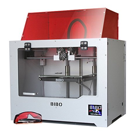 BIBO 3D Printer Metal Frame Dual Extruder Laser Engraving WIFI Touch Screen Cut Printing Time In Half Filament Detect removable Glass Bed
