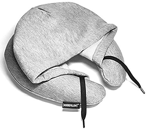 HoodiePillow Brand (Inflatable) Travel Hoodie Pillow - Gray