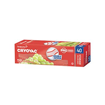 CRYOVAC Resealable Double Zipper Gallon Storage Bags (40 Bags)