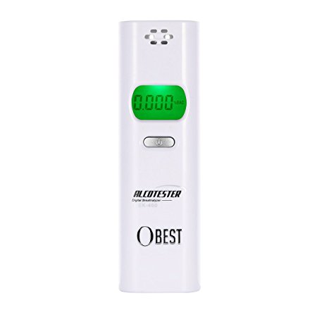 OBEST Professional Breathalyzer Portable Digital Breath Alcohol Tester Decetor with Green LCD Display