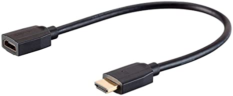 Monoprice High Speed HDMI Extension Cable - 1 Feet - Black, 48Gbps, Ultra 8K, Dynamic HDR, eARC - DynamicView Series