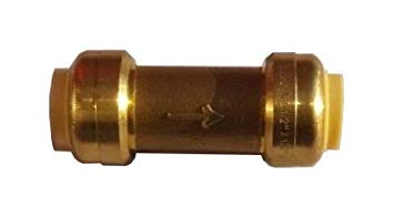 1 PIECE XFITTING 1/2" X 1/2" PUSH FIT CHECK VALVE, CERTIFIED TO NSF ANSI61 LEAD FREE BRASS, PLUMBING FITTING FOR COPPER, PEX, CPVC