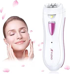 Epilateur Electrique Femme, Épilateur Visage et Corps sans Fil Rechargeable Mini Épilateur avec Tondeuse à Sourcils et Lumière LED pour du Visage des Aisselles du Bikini et des Jambes