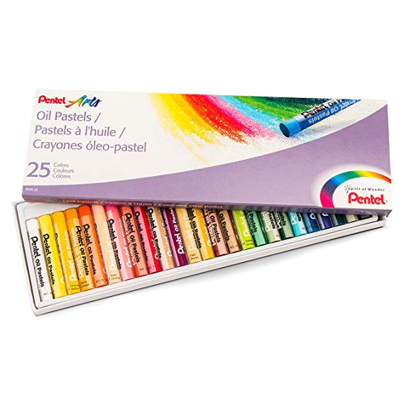 Pentel Arts Oil Pastels, Set of 25 Pastels (PHN-25)