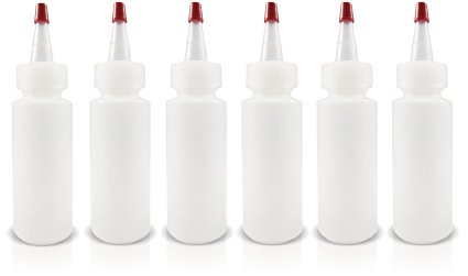 2oz Plastic Squeeze Bottles, 2oz Squeeze Bottles for Crafts, Squeeze Bottles for Art, Multi Purpose Squeeze Bottles (6 Pack)