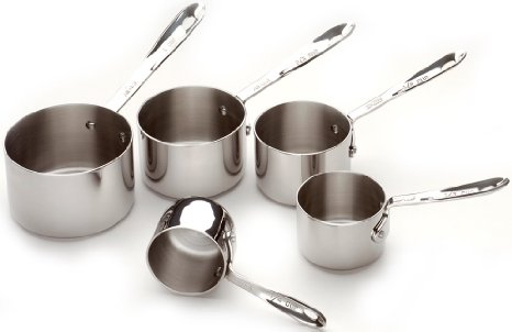 All-Clad 59917 Stainless Steel Measuring Cups Cookware Set, 5-Piece, Silver