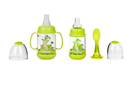 Nuby 2 Pack Nurtur Care Infa Feeder Set, 4 Oz Infant Feeder GREEN