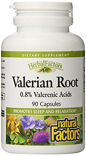 Natural Factors - HerbalFactors Valerian Root Extract 300mg, Promotes Sleep & Relaxation, 90 Capsules